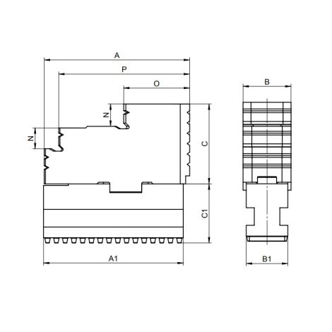 Szczęka dzielona twarda odwracalna do 3400 typ SDT 3405-200 RHU Bison kod: 398531230300 - 2